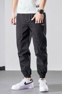 6 Pocket Cotton Pants Joggers Plus Size Ankle Tied Khaki Army Grey Black 40 42 44 46