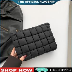 [Uehomeie] Quilted Travel Makeup Pouch with Zipper Makeup Organizer Storage Bag Solid Color Cosmetic Organizer Case for Women and Girls