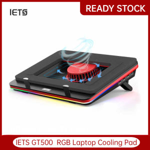 [Ship within 24 hours]Original IETS GT500 Powerful Turbo-Fan  RGB Laptop Cooling Pad with Infinitely Variable SpeedSeal Foam for Rapid Cooling Gaming LaptopDust Filter for Protect Laptop13-17.3inch Laptop Cooler