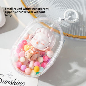 Labubu Doll Keychain Protection Bag Transparent PVC Data Cable Dustproof Storage Bag