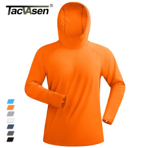 TACVASEN Mens UPF 50+ T-shirts Quick Dry Hoodie Long Sleeve Rash Guard Sun Protection SPF Quick Dry Hiking Swim Fishing Shirt2026