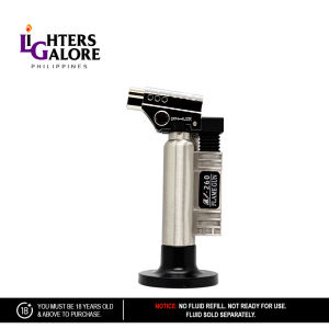 Lighters Galore - PROFESSIONAL TORCH 10 (260 JET FLAME GUN AIR ADJUSTMENT LEVER 5.99 INCHES HEIGHT SILVER DARK GRAY WITH BOX)