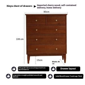 Urban Echo Storage Cabinet All Solid Wood Five Drawer Cabinet Chest Of Drawers Nordic Modern Minimalist Living Room Storage