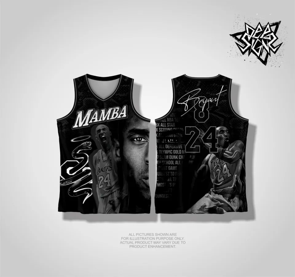 BASKETBALL BLACK MAMBA JERSEY FREE CUSTOMIZE OF NAME AND NUMBER