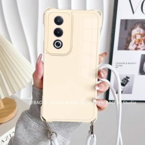 New Phone Case OPPO A3 Pro A60 A18 A38 A58 A78 A98 A17 A17k NFC 4G 5G Hot Simple Fashion Casing Four Corners Anti-drop Anti-shock Back Cover with Lanyard 2025