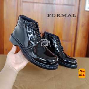 Sepatu PDH Pantofel Pria Formal Dinas Kantoran Hitam Kilap Tali 3