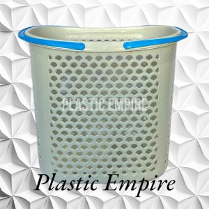 Uniglobal Multi Purpose Laundry Toy Market Goods White Scallop Basket Organizer With Handle