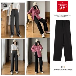 Suit Pant Womens Slack Pants High Quality Straight Cut High Waist Loose Wide Leg Pants Seluar Slack Wanita [227]
