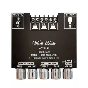 [100% Original] Diymore ZK-HT21 2.1-channel Stereo Bluetooth 5.0 Digital Power Amplifier Module TPA3116/TDA7498E 2*50W 160WX2+220W AUX Digital Power Amplifier Board Speaker Home Music Wireless Module Audio High and Low Pitch Subwoofer