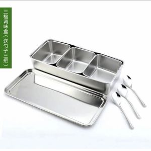 Hộp Đựng Gia Vị Có Kèm Nắp Đậy Chất Liệu Thép Không Gỉ (Inox 201) Sản Phẩm Không Bao Gồm Muỗng