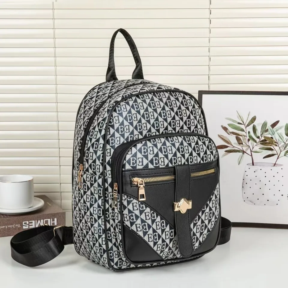 WL Korean Bagpack For Ladies School Bag Watperoof Leather zipper pocket  bag pack #B8336