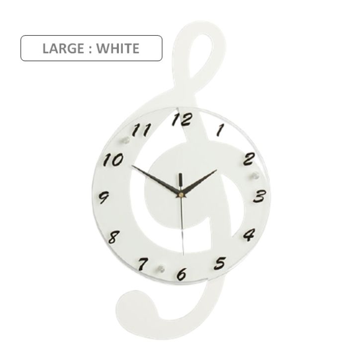 Modern Creative G Clef Musical Note Wooden Electronic Wall Clock