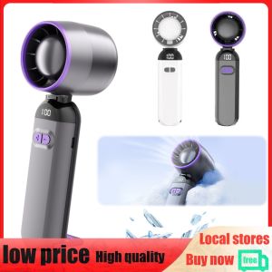 【New Arrival】 Compact Handheld Fan with LED Digital Screen Adjustable Speed Lightweight Electric Fan for Home and Office