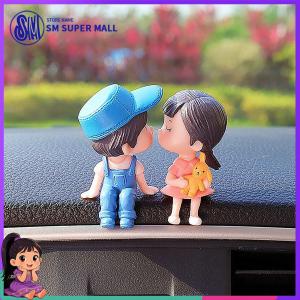 【SM Mall】Car Dashboard Ornaments Cute Kawaii Figurine Set with Silicone Pad Non Slip for Vehicle Interior Decoration Dashboard Decor Accessories for Women Girls Couples Gift for Car Motorcycle Truck
