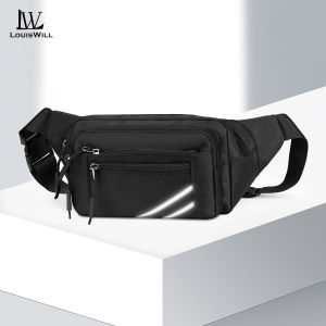 LouisWill Fashion Chest Bag Men Womens Waist Bag Waterproof Sports Bag Large Capacity Casual Bag Messenger Bag Reflective Strip Design Outdoor Fitness Bag Travel Bag Business Bag