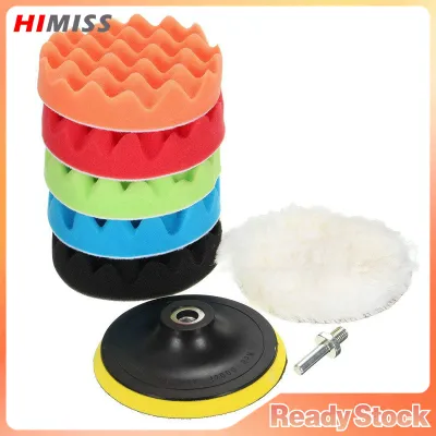 HIMISS 8 cái/Bộ dụng cụ đánh bóng xe ing Pad 3/4/5/6/7 inch miếng bọt biển Buffing waxing thuyền ô tô dụng cụ đánh bóng xe đệm khoan bánh xe đánh bóng loại bỏ vết trầy xước