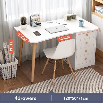 LALA 120CM Study Table With Drawer Cabinet Computer Table Moisture-proof Multifunction Meja Belajar Home Office Study Desk Meja Komputer 桌子带抽屉