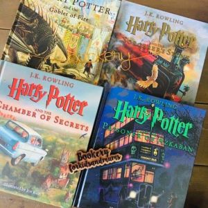 UK GENUINE Harry Potter The Illustrated Collection 4 books Hard cover Full colour