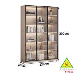 TỦ TRANG TRÍ PHÒNG KHÁCH BẰNG GỖ MDF CÁNH KÍNH TTK312 - NỘI THẤT LẮP RÁP VIENDONGADV