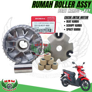 RUMAH ROLLER ASSY BEAT KVY ( PAKET 2 ITEM ) VANBELT SCOOPY / SPACY /  BEAT KARBU