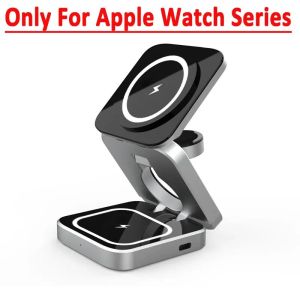 Portable 3 in 1 Foldable Wireless Charger Stand Dock for iPhone 15 14 13 Holder Magnetic Fast Charging Station for Apple Watch S8