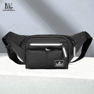 LouisWill Sports Waist Bag Mens Chest Bag Waterproof Fitness Bag Large Capacity Casual Bag Phone Bag Outdoor Fitness Bag Travel Bag Business Bag