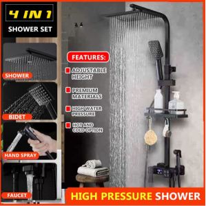 Shower Set With Faucet 4 In1Square Shower Set 304 Stainless Steel Hot And Cold Bathroom Water Faucet