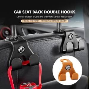 kkmf Dual Head Plastic Car Seat Headrest Storage Hook 1/2Pcs Seat Back Hanger Clip for MG GT ZS HS GS Pilot MG3 MG4 EV MG5 MG6 3T7R1