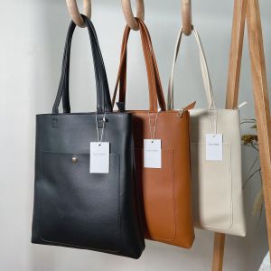 Alexis Minimalist PU Tote Bag l Leather l Large Capacity l Pocket l Quality l Instock
