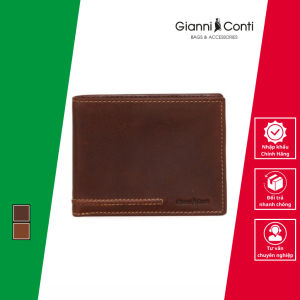 Ví Ngang Gập Đôi Bằng Da Thật Màu Nâu Đậm - Gianni Conti - Sản Xuất Thủ Công Tại Italy_707111-20