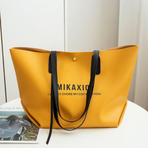 กระเป๋าสะพายไหล่ ทรงโท้ท ขนาดใหญ่ จุของได้เยอะ แบบเรียบง่าย แฟชั่นสําหรับสตรี