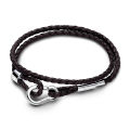 Pandora Moments Brown Braided Double Leather Bracelet. 