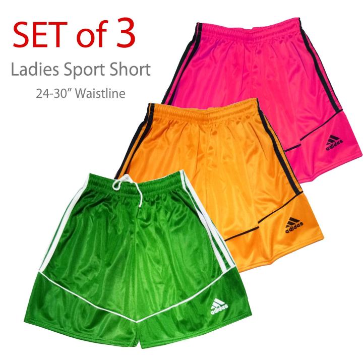 Set of 3 - SPORT SHORTS for Women Ladies Sports Jersey Short for Summer and  Games