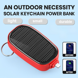 Solar Keychain Power Bank  Emergency Charger Portable Charge Keychain