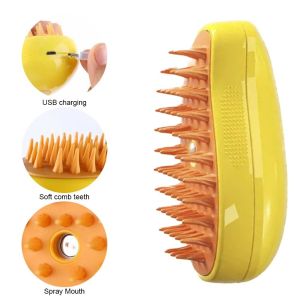 3 In1 Steamy Dog Brush Electric Spray Cat Hair Brush Dog Steamer Brush For Massage Pet Grooming Removing Tangled and Loose Hair