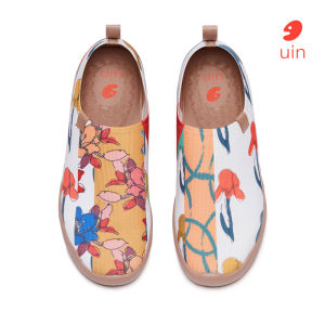 UIN Toledo I Womens Flat Shoes Retro Sneakers Art Travel Shoes KNITS Slip Ons Loafers-Sunflower