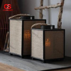 Đèn Lồng Chao Vải Lanh Đan Phong Cách Rustic Ấm Áp
