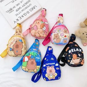 WININ Lightweight Capybara Chest Bag Zipper Cartoon Animal Crossbody Bag Cute Versatile Coin Purse Kids