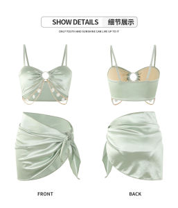 ชุดว่ายน้ําบิกินี่ เซ็กซี่ 3 ชิ้น สามชิ้น สไตล์ใหม่ เหมาะกับวันหยุดริมทะเล สําหรับผู้หญิง 2424