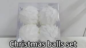 4pc Set Christmas Tree Decoration Ball with White Leaves Home Decoration Wedding Party Decorations Christmas Ball Ornaments