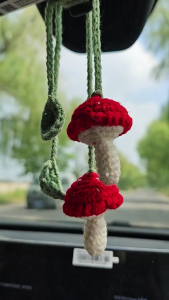 2pcs Sunflower Crochet Car Mirror Hanging Accessories Handmade Car Mirror Pendants for personalizes Vehicle decors