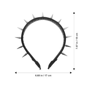 Holibanna Studded Headband for Women Punk Gothic Spiked Hair Accessory Lightweight Non-Slip Rivet Headwear Party Hair Hoop 7.08 Inch