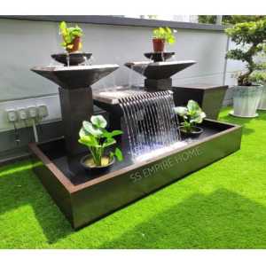 S2 Brown 6x3 with Water Filter Pond Fountain Kolam Air Sandstone Garden Water Feature Balinese 风水流水喷泉瀑布池 Fish Waterfall