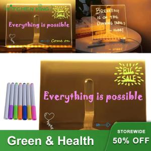 【New Arrival】 Light-Up Acrylic Dry Erase Board with 7 Colorful Markers for Classroom and Office Bright Whiteboard with Vibrant Pen Set and Easy Erasing