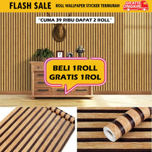( DAPAT 2 ROLL ) BELI 1 GRATIS 1 Wallpaper Sticker Dinding Motif Marmer Putih Ukuran 45cm x 4m
