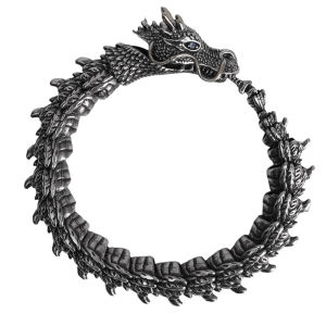 Handmade Có Thể Điều Chỉnh 3D Vòng Đeo Tay hợp thời trang nam Độc đoán Retro Vòi Thông Minh Rồng Vòng Đeo Tay