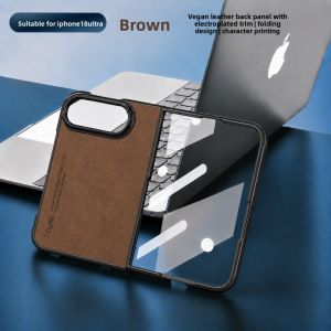 For iPhone Duo Fold Case Luxury PU leather Skin With tempered film Protective Back Cover For iPhone Fold Phone Shell Funda