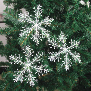 【TaroBall】30Pcs/Set Snow Christmas Tree Hanging Pendant Party Room Decor Snowflake Christmas Decoration for Home Gifts