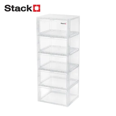 HomePro กล่องรองเท้า 5 ช่อง TOWER 35x28x88 ซม. สีใส แบรนด์ STACKO