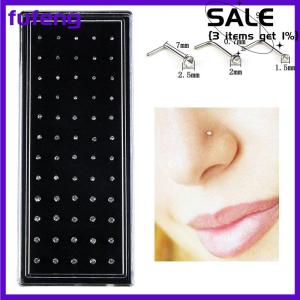 fufeng 60 cái bộ thép không gỉ CZ pha lê L Hình dạng mũi vòng cơ thể Stud